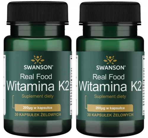 Zestaw 2x Real Food Witamina K2 200mcg 30kaps, Swanson