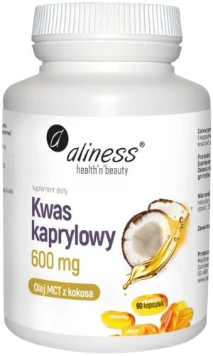 Kwas kaprylowy 600 mg x 90 caps, Aliness.webp