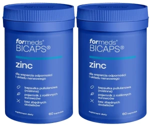 Zestaw 2x ForMeds BICAPS ZINC 60 kapsułek - Odporność Skóra Paznokcie