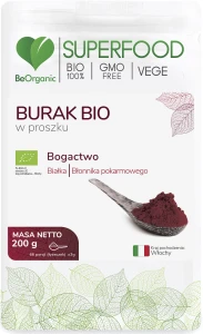 BeOrganic Burak BIO - Dla Osób Aktywnych Fizycznie i Zwolenników Fitnessu - Proszek 200 g