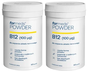 Zestaw 2x ForMeds POWDER B12 60 porcji - Układ Nerwowy Zmęczenie Znużenie Odporność