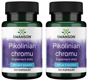 Zestaw 2x Pikolinian chromu 200mcg 100kaps, Swanson