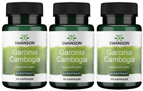 Zestaw 3x Garcinia Cambogia extract 80mg 60kaps, Swanson