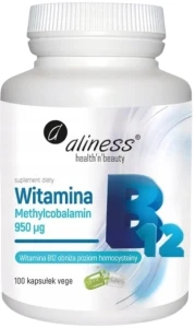 Aliness Witamina B12 Methyl 900 µg 100 kapsułek VEGE - Prawidłowy Metabolizm Homocysteiny