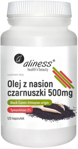 Olej z nasion czarnuszki 2% 500 mg kaps Aliness.webp
