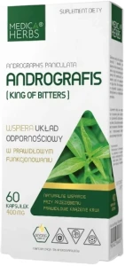 Medica Herbs Andrografis (King of bitters) 60 kapsułek - Odporność przy Infekcjach