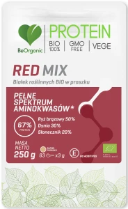 BeOrganic Red MIX białek roślinnych BIO - Energia Witalność Dodatek do Posiłków - Proszek 250 g