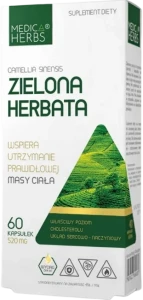 Medica Herbs Zielona Herbata 60 kapsułek - Prawidłowa Masa Ciała Krążenie i Serce