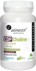 Aliness CDP Choline (Citicoline) 250 mg 60 kapsułek - Mózg Pamięć Koncentracja