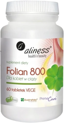 Folian dla kobiet w ciąży 800 µg x 60 tabletek, Aliness.webp