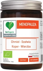 BeOrganic Menopauza BIO 450 mg 100 tabletek - Równowaga Hormonalna Samopoczucie Psychiczne