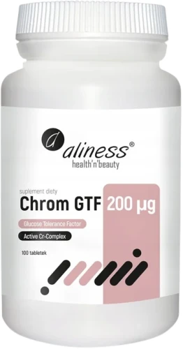 Chrom GTF Active Cr-Complex 200 µg x 100 tabletek vege Aliness.webp
