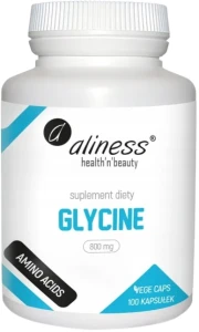 Aliness Glycine 800 mg 100 kapsułek VEGE - Jakość Snu Układ Nerwowy i Regeneracja Organizmu