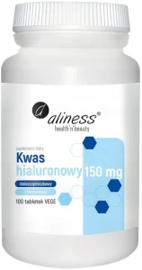 Aliness Kwas hialuronowy niskocząsteczkowy 150 mg 100 tabletek VEGE -  Nawilżenie Skóry