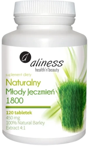 Naturalny MŁODY JĘCZMIEŃ 1800 mg 120 tabletek, Aliness.webp