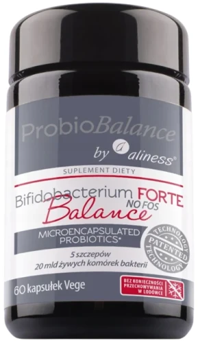 ProbioBALANCE, Bifidobacterium FORTE Balance NO FOSS, 20 mld. x 60 vege caps. Aliness.webp
