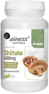 Aliness Shiitake ekstrakt 40/20, 400mg 90 kapsułek VEGE - Odporność Krążenie i Cholesterol
