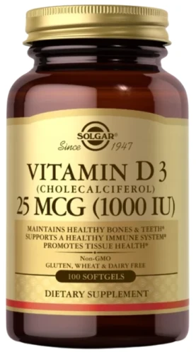 Witamina D3 1000 IU (25 mcg), Solgar.webp