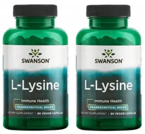 Zestaw 2x AjiPure L-Lizyna L-Lysine 500mg 90kaps, Swanson