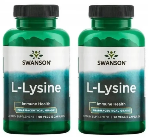 Zestaw 2x AjiPure L-Lizyna L-Lysine 500mg 90kaps, Swanson