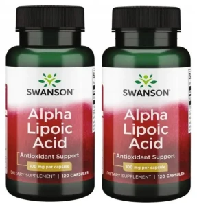 Zestaw 2x Kwas Alfa Liponowy - Alpa Lipoic Acid 100mg 120 kaps, Swanson