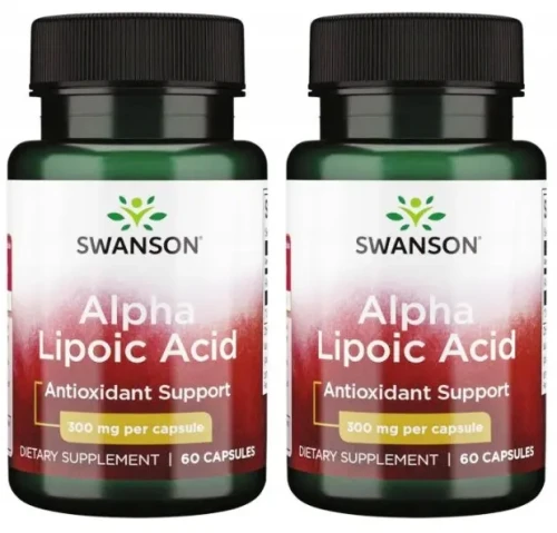 Zestaw 2x Alpa Lipoic Acid - Kwas Alfa Liponowy300mg 60 kaps, Sw