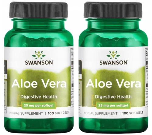 Zestaw 2x Aloe Vera (5000mg) 100 sgels, Swanson