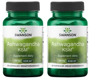 Zestaw 2x Ashwagandha KSM-66 250mg 60 kaps, Swanson