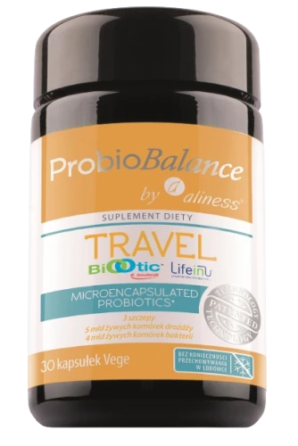 ProbioBalance by Aliness® Travel Saccharomyces Boulardii Bacillus subtilis Rhamnosus GG 30 kapsułek Vege, Aliness