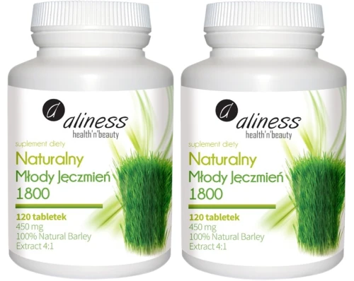 Zestaw 2x Naturalny MŁODY JĘCZMIEŃ 1800 mg 120 tabletek, Aliness
