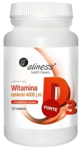 Witamina D3 FORTE 4000 j.m. 120 tabletek, Aliness