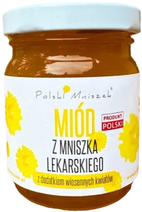 Polski Mniszek Miód z Mniszka Lekarskiego z Dodatkiem Wiosennych Kwiatów 140 g – Odporność Antyoksydacja Naturalny Miód