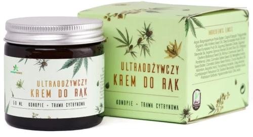 Konopny Krem do Rąk z CBD - 50ml - Konopie + Trawa Cytrynowa, Biowen.webp