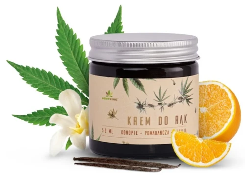 Konopny krem do rąk z CBD - 50ml - konopie + pomarańcz + wanilia, Biowen.webp