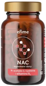EkaMedica efime NAC N- acetylo- L- cysteina i Witamina B6 60 kapsułek - Antyoksydant Odporność Ciąża