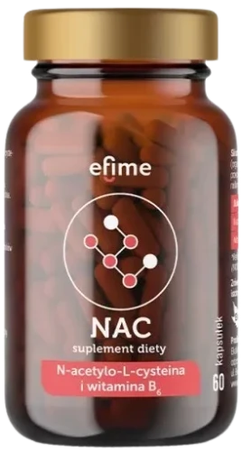efime NAC N- acetylo- L- cysteina i witamina B6 60 kaps., EkaMedica.webp