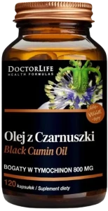 Doctor Life Olej z Czarnuszki 800mg 120 kapsułek - Odporność Układ Oddechowy