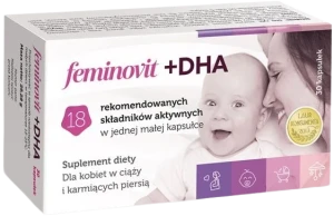 Slavum Feminovit + DHA 30 kapsułek - Ciąża Tarczyca Odporność