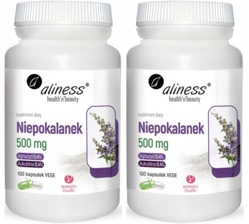 Zestaw 2x Niepokalanek 500mg (Vitex agnus-castus) x 100 Vege caps, Aliness