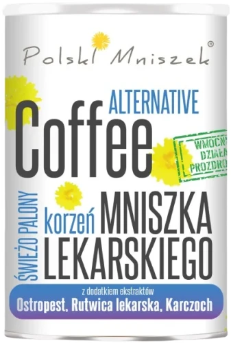 Kawa z korzenia mniszka lekarskiego z dodatkiem ekstraktów z rutwicy lekarskiej, karczocha i ostropestu, Polski Mniszek.webp