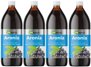 Zestaw 4x EkaMedica Aronia 0,5L - Odporność Przyswajanie Żelaza Skóra
