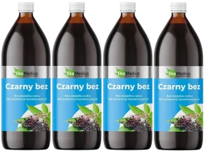 Zestaw 4x EkaMedica Czarny Bez 0,5L - Odporność Glukoza Kontrola Wagi