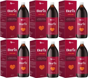 Zestaw 6x EkaMedica EKAVIT Serce 1L - Naczynia Krwionośne Witalność Energia