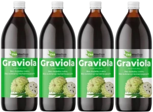 Zestaw 4x EkaMedica Graviola 1L - Antyoksydant Odporność