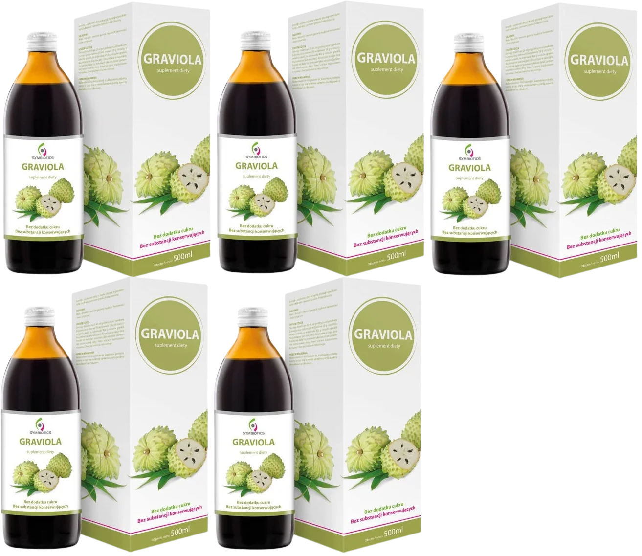 Гравиола EkaMedica Symbiotics, антиоксидант, жидкость, набор 5 шт по 500 мл