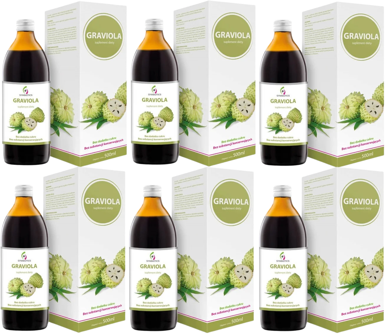 Гравиола EkaMedica Symbiotics, антиоксидант, жидкость, набор 6 шт по 500 мл