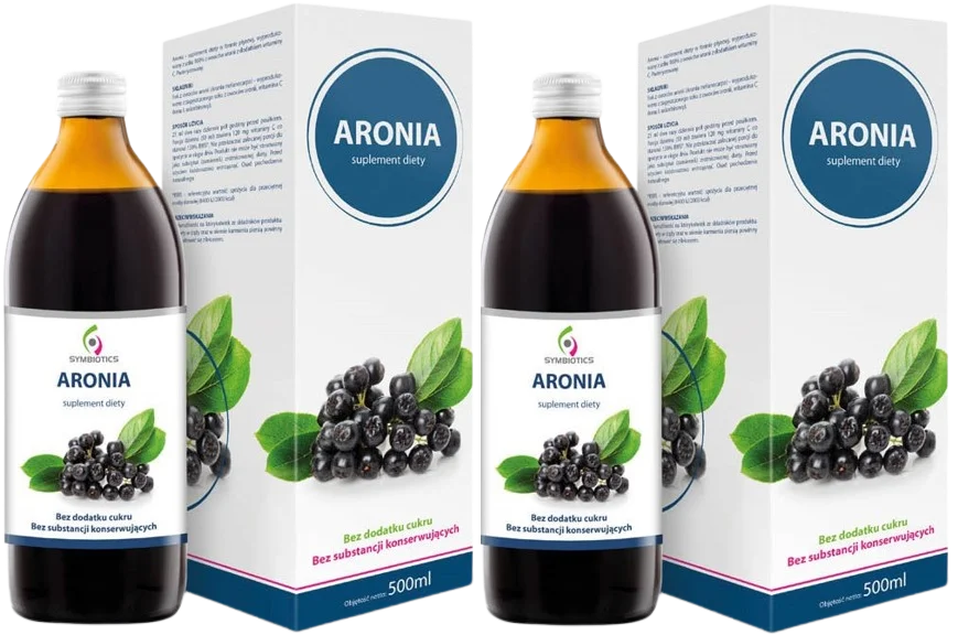 Сок аронии EkaMedica Symbiotics, с витамином C, для сосудов и иммунитета, набор 2 x 1000 мл