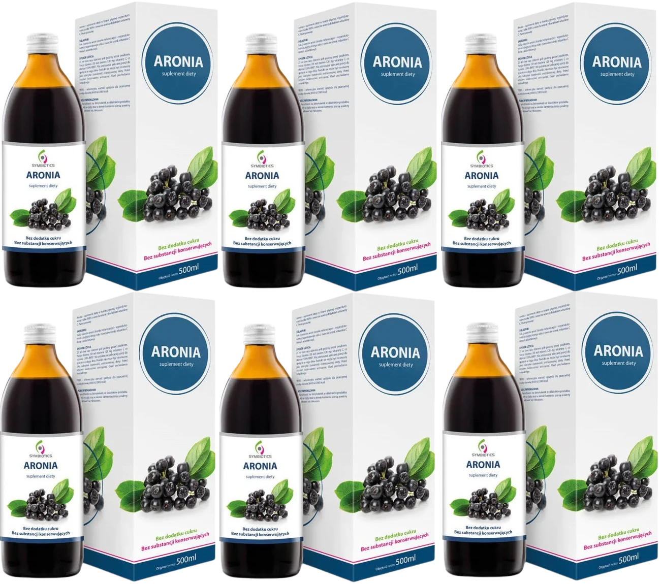 Сок аронии EkaMedica Symbiotics с витамином C, антиоксидант, набор 6 шт по 1000 мл