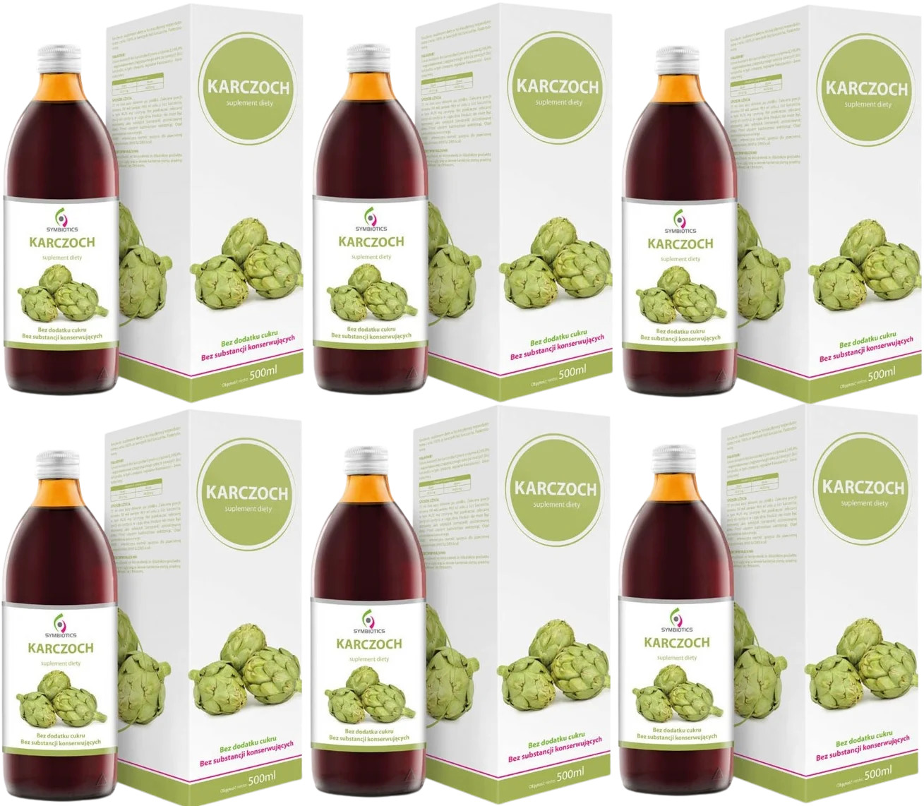 Сок артишока EkaMedica Symbiotics, цинарин, для печени, набор 6 шт
