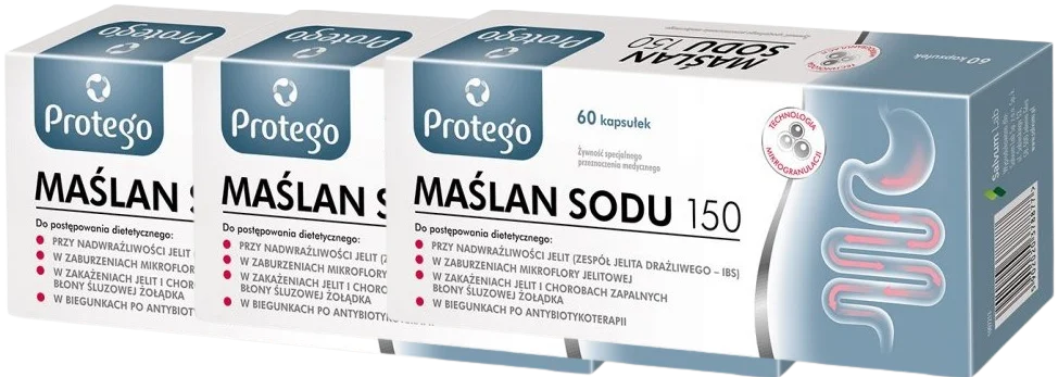 Бутират натрия Salvum Protego 150 мг, набор 3 x 30 капсул